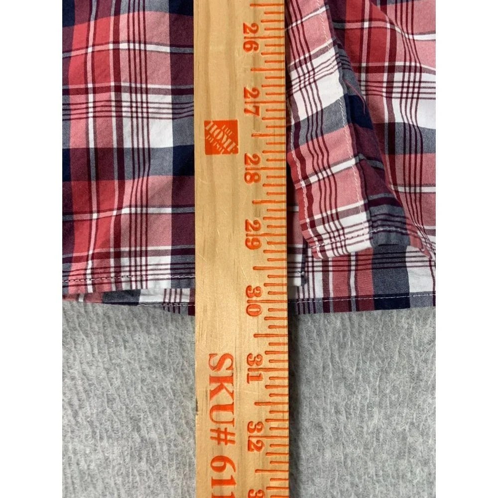 J Crew Slim‎ Fit Plaid Long Sleeve Button Down Shirt (Men's XL) Red